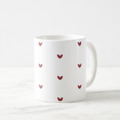 Tiny Red Hearts Minimalist Pattern Coffee Mug Kaffeetasse (VorderseiteRechts)
