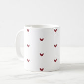 Tiny Red Hearts Minimalist Pattern Coffee Mug Kaffeetasse (Vorderseite Links)