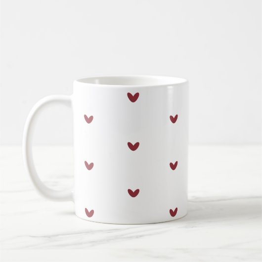 Tiny Red Hearts Minimalist Pattern Coffee Mug Kaffeetasse (Links)