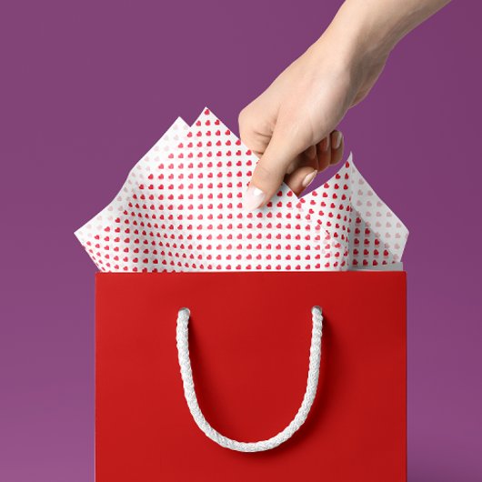 Tiny Red Hearts Valentinstag Geschenkpapier Seidenpapier