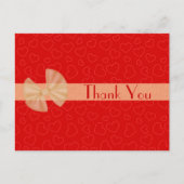 Tiny Red Hearts Vielen Dank Postcard Postkarte (Vorderseite)