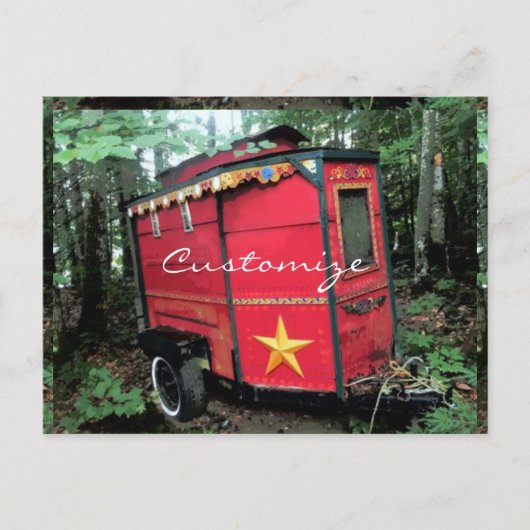 Tiny Red Sinti und Roma Caravan Thunder_Cove Postkarte (Vorderseite)