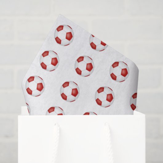 tiny red white soccer balls pattern seidenpapier (Geschenktüte)