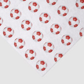 tiny red white soccer balls pattern seidenpapier (Detail)