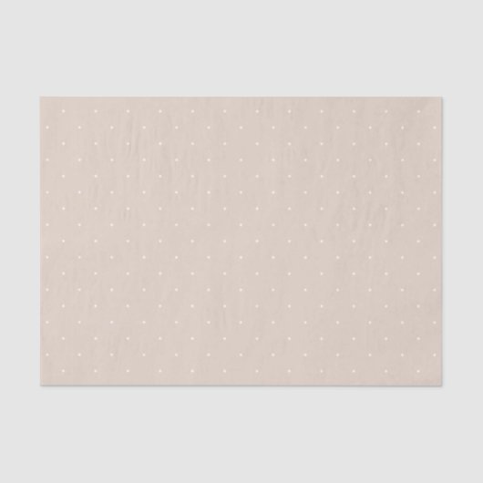 Tiny Refined White Polka Dots On Beige Minimal Seidenpapier (Vorderseite)