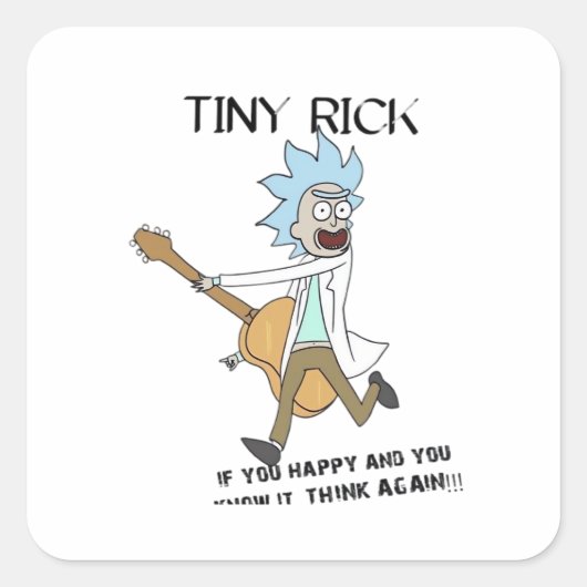 Tiny Rick Classic Quadratischer Aufkleber (Vorderseite)