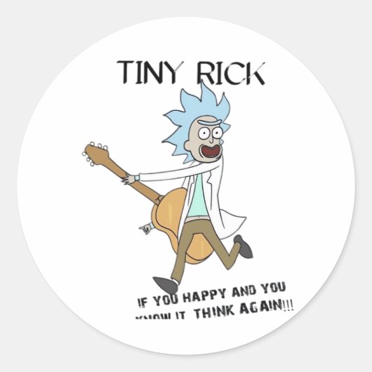 Tiny Rick Classic Runder Aufkleber (Vorderseite)