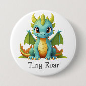 Tiny Roar Fantasy Dragon Baby Button (Vorderseite)