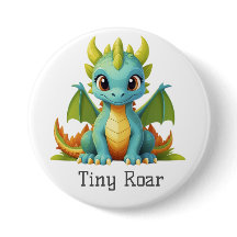 Tiny Roar Fantasy Dragon Baby Button