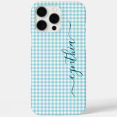Tiny Robin Egg Blue Gingham Signature Case-Mate iPhone Hülle (Rückseite)