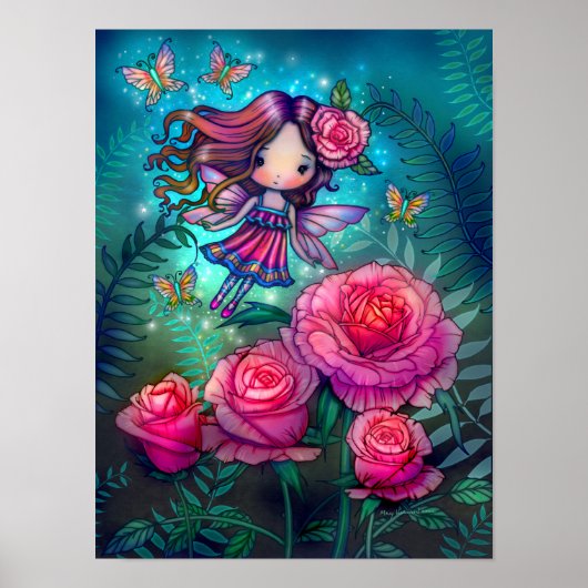 Tiny Rose Fairy Fantasy Art von Molly Harrison Poster (Vorne)