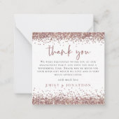 TINY| Rose Gold Glitzer Foto Verlobung Vielen Dank Mitteilungskarte (Vorderseite)