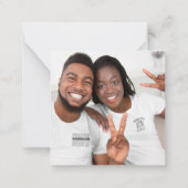 TINY| Rose Gold Glitzer Foto Verlobung Vielen Dank Mitteilungskarte (Rückseite)