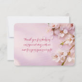 Tiny Round Pink Cherry Blossom Vielen Dank Karten (Rückseite)