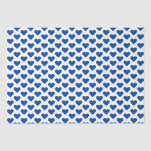 Tiny Royal Blue Hearts Pattern Tissue Paper Seidenpapier