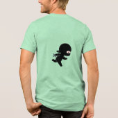 Tiny Running Ninja im Herzen Tri-Blend Shirt (Rückseite)