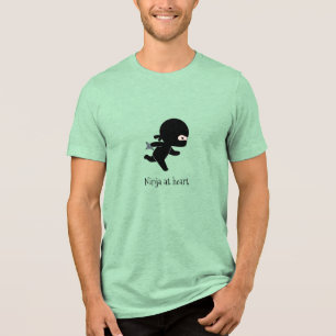 Tiny Running Ninja im Herzen Tri-Blend Shirt