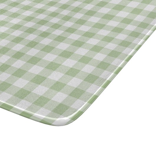 Tiny Sage and White Gingham Schneidebrett (Ecke)