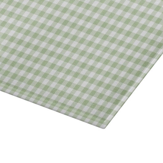 Tiny Sage and White Gingham Schneidebrett (Ecke)