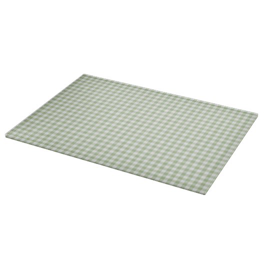 Tiny Sage and White Gingham Schneidebrett (Ecke)