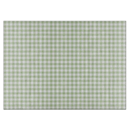 Tiny Sage and White Gingham Schneidebrett (Vorderseite)