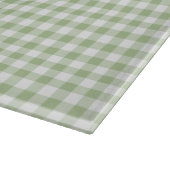 Tiny Sage and White Gingham Schneidebrett (Ecke)