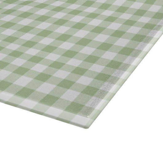 Tiny Sage and White Gingham Schneidebrett (Ecke)