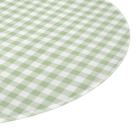 Tiny Sage and White Gingham Schneidebrett (Ecke)