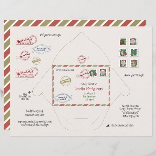 Tiny Santa and Elf Envelopes Origami DIY (Vorne/Hinten)