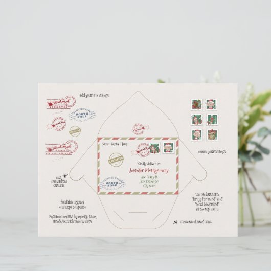 Tiny Santa and Elf Envelopes Origami DIY (Stehend Vorderseite)