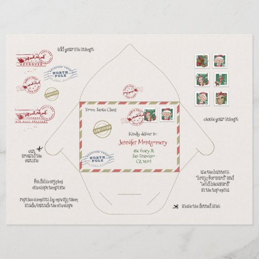 Tiny Santa and Elf Envelopes Origami DIY (Vorderseite)