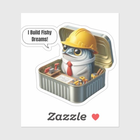 Tiny Sardine Engineer Clever Ocean Workshop Aufkleber (Blatt)