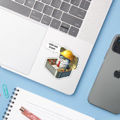 Tiny Sardine Engineer Clever Ocean Workshop Aufkleber (Laptop mit iPhone)