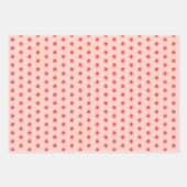 Tiny Scribbled Daisies Grid Whimsical Red Pink Set Geschenkpapier Set (Vorderseite 3)