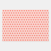 Tiny Scribbled Daisies Rustic Whimsical Red Pink Geschenkpapier Set (Vorderseite)