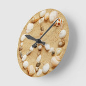 Tiny Seashell Peace Sign Wall Clock Runde Wanduhr (Winkel)