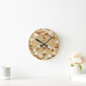 Tiny Seashell Peace Sign Wall Clock Runde Wanduhr (Zuhause)