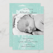 Tiny Sessing Birth Announction//Light Emerald Ankündigung (Vorne/Hinten)