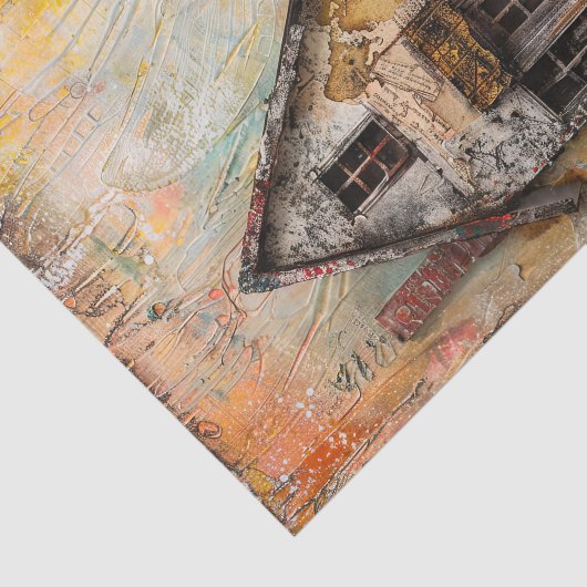 TINY SHABBY LANDESHAUS GEMISCHTE MEDIENDEKOUPAGE SEIDENPAPIER (Ausschnitt)