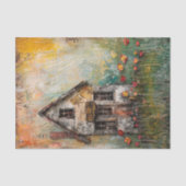 TINY SHABBY LANDESHAUS GEMISCHTE MEDIENDEKOUPAGE SEIDENPAPIER (Vorderseite)