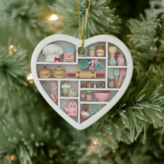 Tiny Shelves: Baker Edition graphic print Baking Keramik Ornament (Baum)