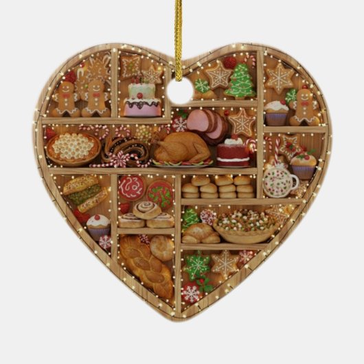 Tiny Shelves: Christmas Food edition 2D print Xmas Keramik Ornament (Hinten)