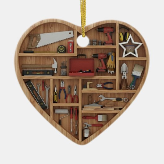 Tiny Shelves: DIY Tools - 2D print Tool Shelf Keramik Ornament (Vorne)