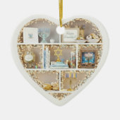 Tiny Shelves Happy Hanukkah edition 2Dprint Heart Keramik Ornament (Vorne)