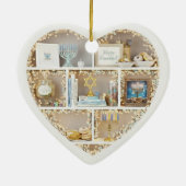 Tiny Shelves Happy Hanukkah edition 2Dprint Heart Keramik Ornament (Hinten)