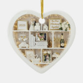 Tiny Shelves Just Married First Christmas Together Keramik Ornament (Vorne)
