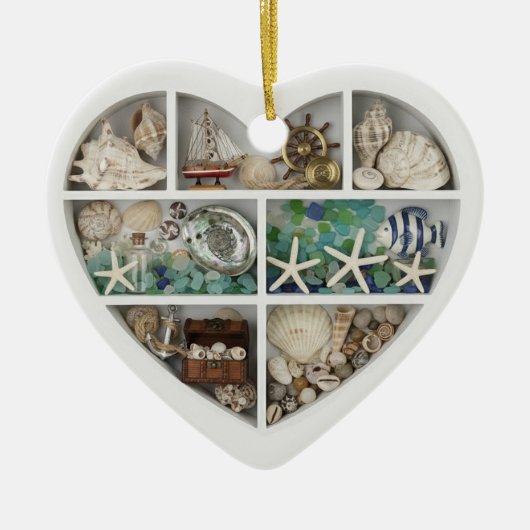 Tiny Shelves Nautical Ocean Sea Beach 2D print Keramik Ornament (Vorne)