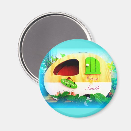 Tiny Sinti und Roma casa Magnet (Vorderseite/Rückseite)