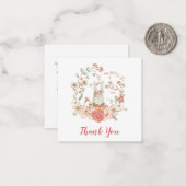 TINY SIZE Bunny Girl Baby Dusche Vielen Dank Mitteilungskarte (Vorderseite/Rückseite Beispiel)