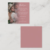 TINY Size | Dusty Rose Foto Hochzeit Vielen Dank Mitteilungskarte (Vorne/Hinten)